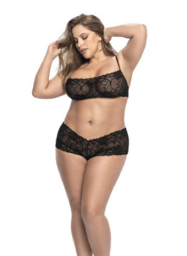 Ensemble Culotte et Haut en Dentelle Noir 206XBLK Volume 2